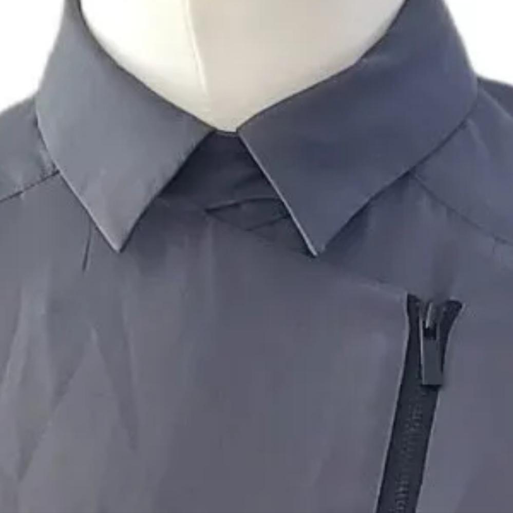 The Kooples Grey Shirt Blouse Top Diagonal Zip Front detail 1 10 uk - Picture 6 of 6